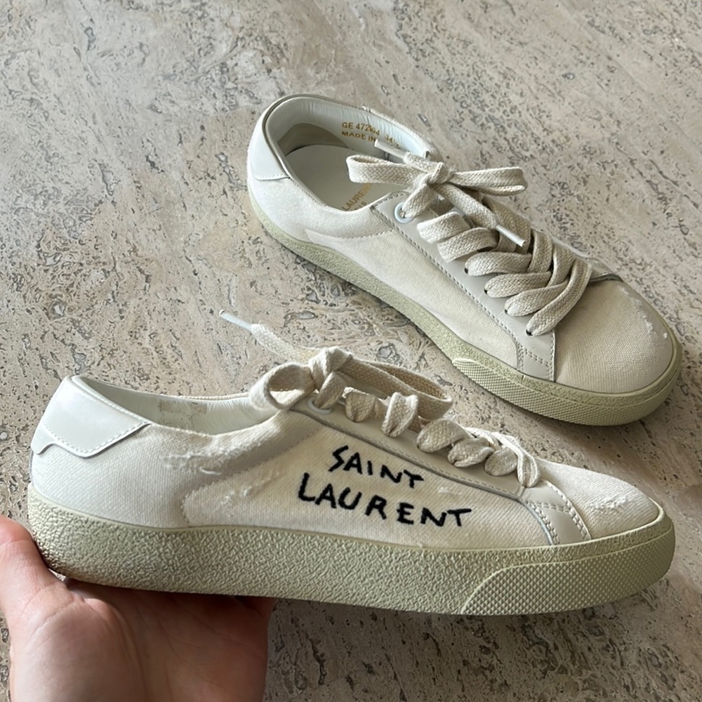 Saint Laurent Paris Court Low Top Sneakers Size EU 34.5